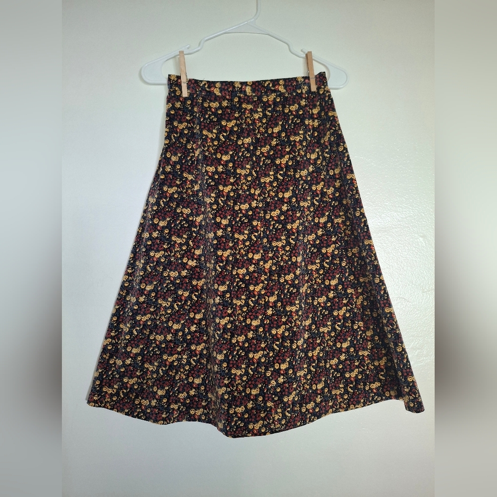Velvet Floral Skirt
